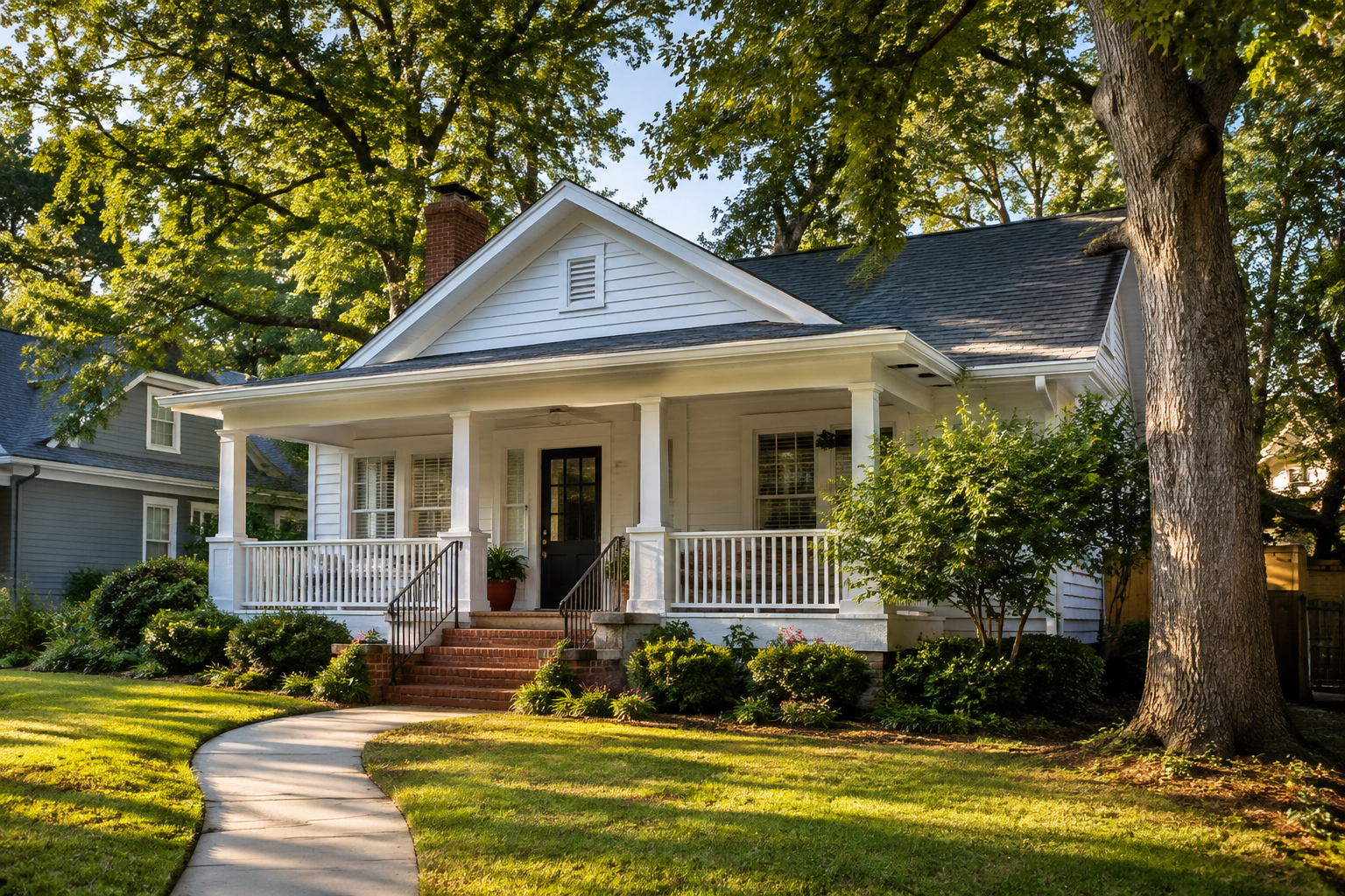 Illustrative Georgia home with a shaded front porch